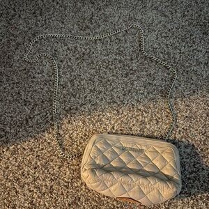 MZ Wallace Beige Quilted Crossbody Bag